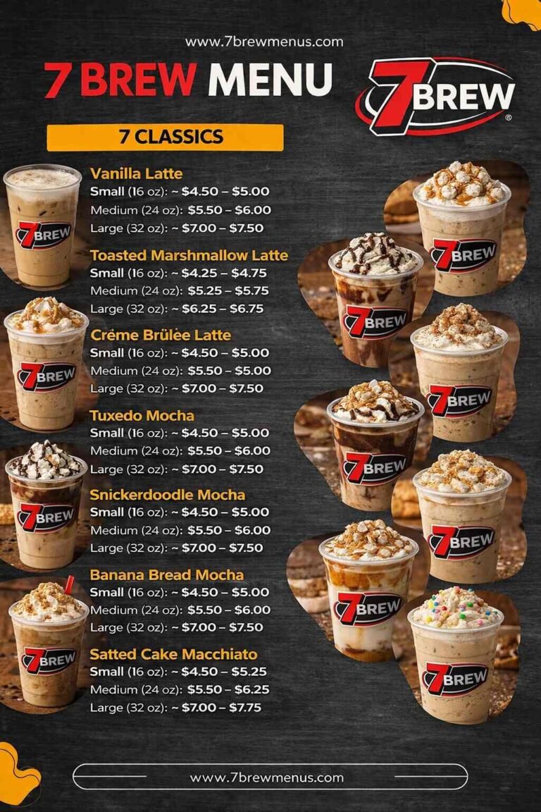 7 Brew Menu With Prices April 2026