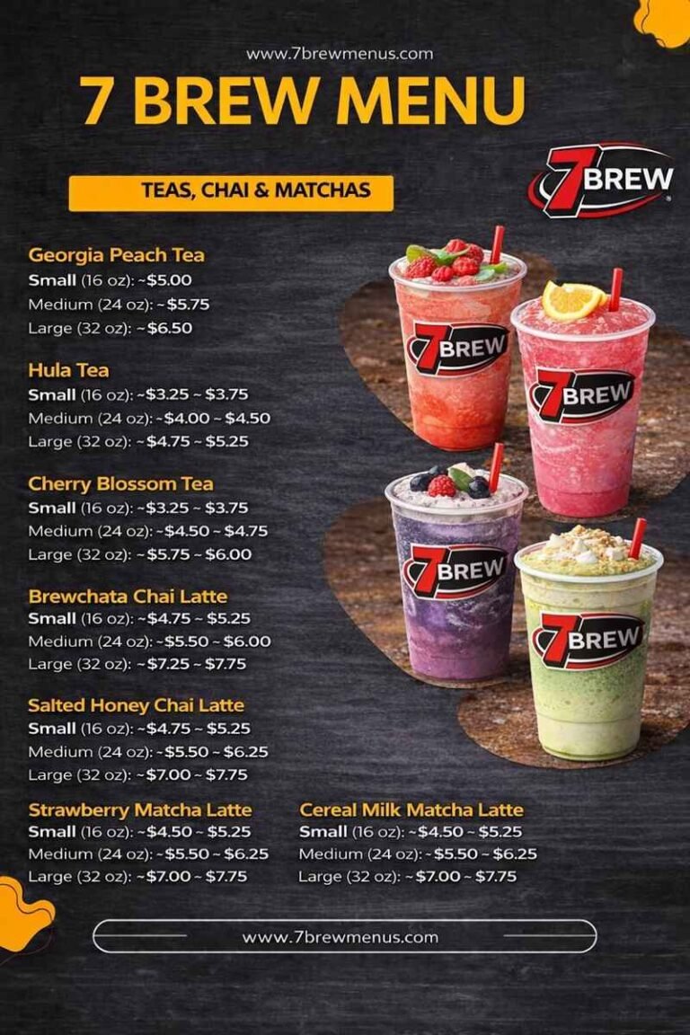 7 Brew Menu With Prices April 2026